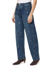 Load image into Gallery viewer, Habitual Evie High Rise Embellished Barrel Jean | Lake
