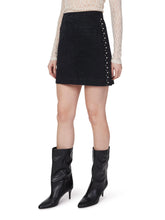Load image into Gallery viewer, Habitual Studded Denim Mini Skirt | Washed Black