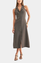 Load image into Gallery viewer, Adelyn Rae Lily Halter Shirt Midi Knit Dress | Espresso