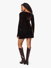 Load image into Gallery viewer, Habitual Off Shoulder Velvet Mini Dress | Brown