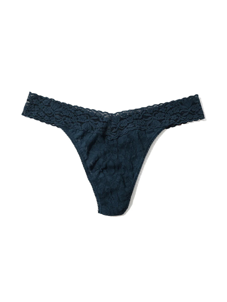 Hanky Panky Flora Lace Original Thong | Night Owl Blue