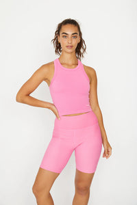 Cream Yoga Harper Biker Shorts | Pink 8"