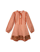 Load image into Gallery viewer, Brooks Avenue Holly Quilted Mini Dress | Terracotta Stripe