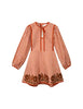 Brooks Avenue Holly Quilted Mini Dress | Terracotta Stripe