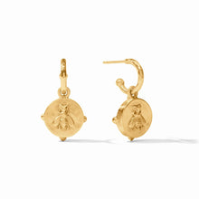 Load image into Gallery viewer, Julie Vos Honeybee Hoop &amp; Charm Earring | Cubic Zirconia