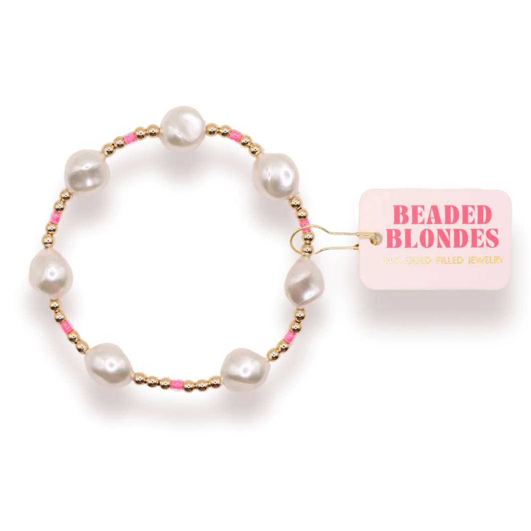 Beaded Blondes Hot Pink Sadie Bracelet