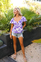 Load image into Gallery viewer, Buddy Love Houston Top in Purple Floral