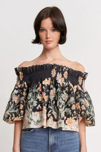 Load image into Gallery viewer, En Saison Iris Trapeze Blouse | Black Ginger Olive