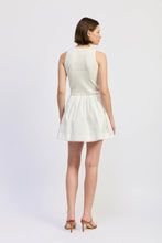 Load image into Gallery viewer, En Saison Candace Mixed Media Mini Dress | White