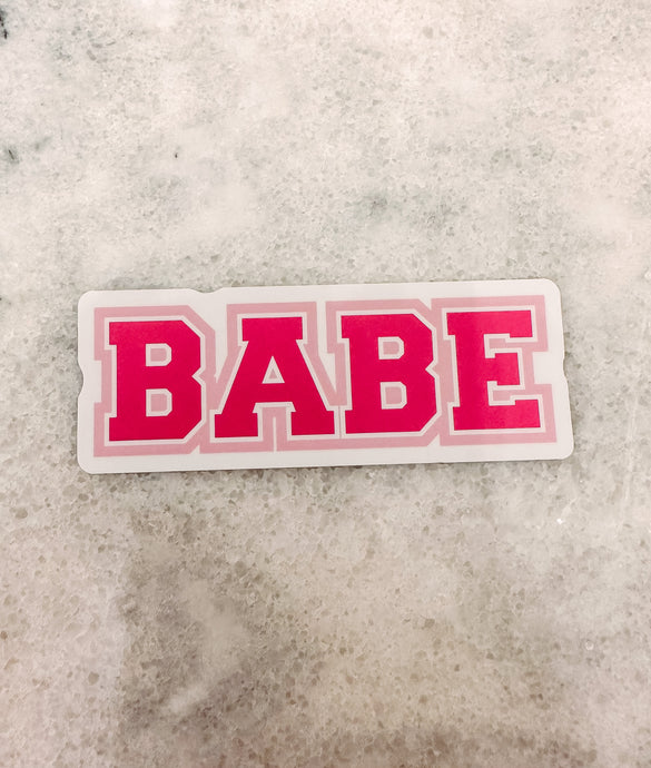 Pink Babe Collegiate Sticker
