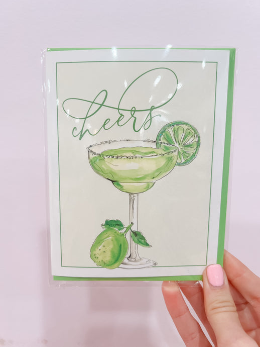 Handpainted Cheers Appletini Greeting Card