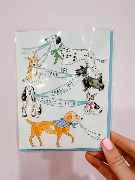 Handpainted Grateful Tail Waggers Greeting Card