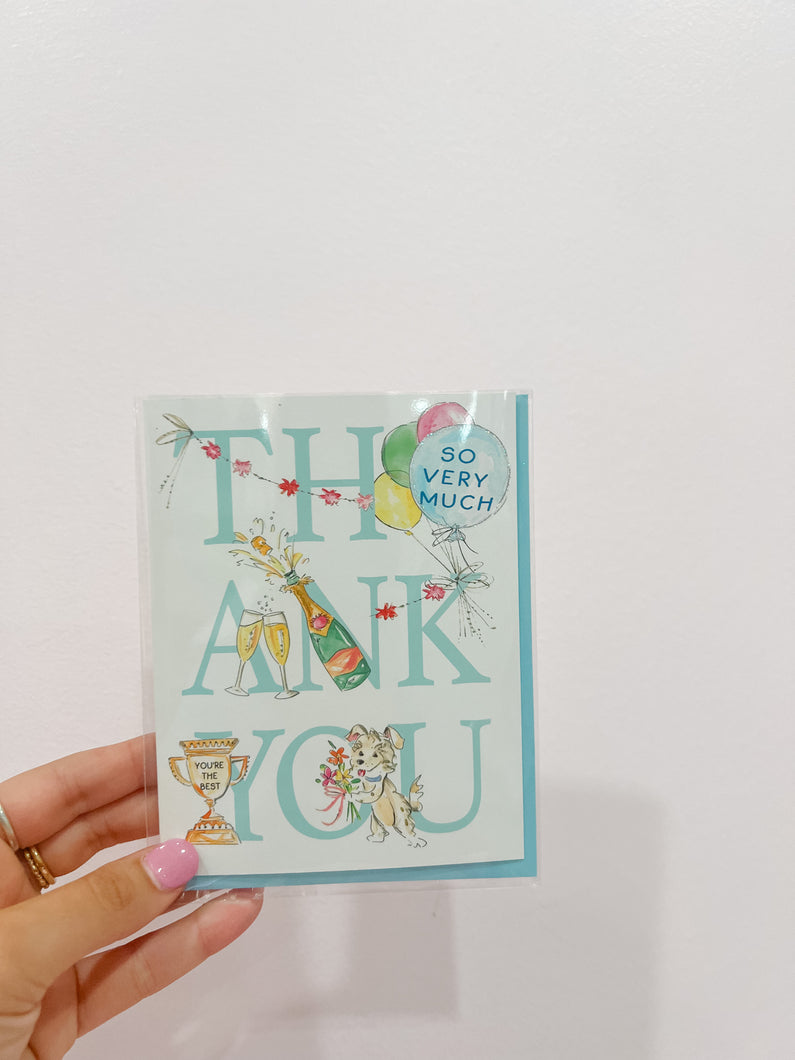 Handpainted Thank You Icons Greeting Card