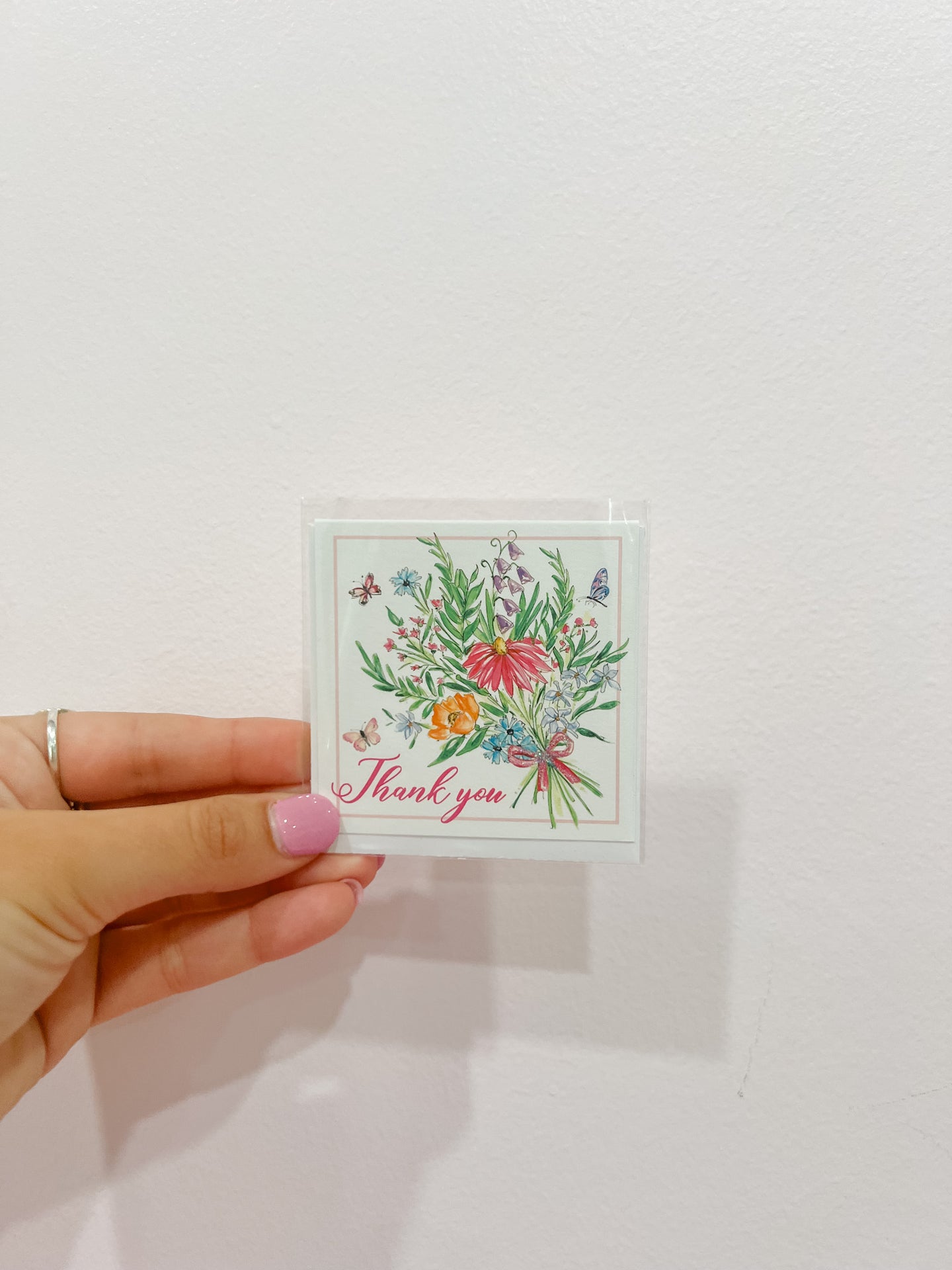 Handpainted Thank You Bouquet Enclosure Card