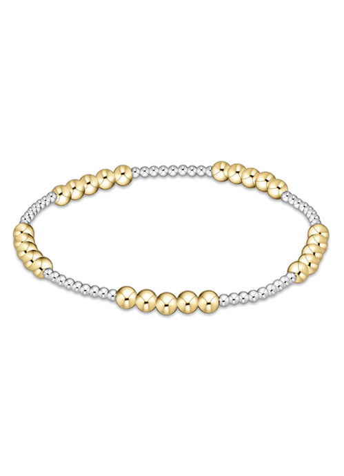 enewton Classic Blissful Pattern 2mm Bead Bracelet - 4mm Mixed Metal