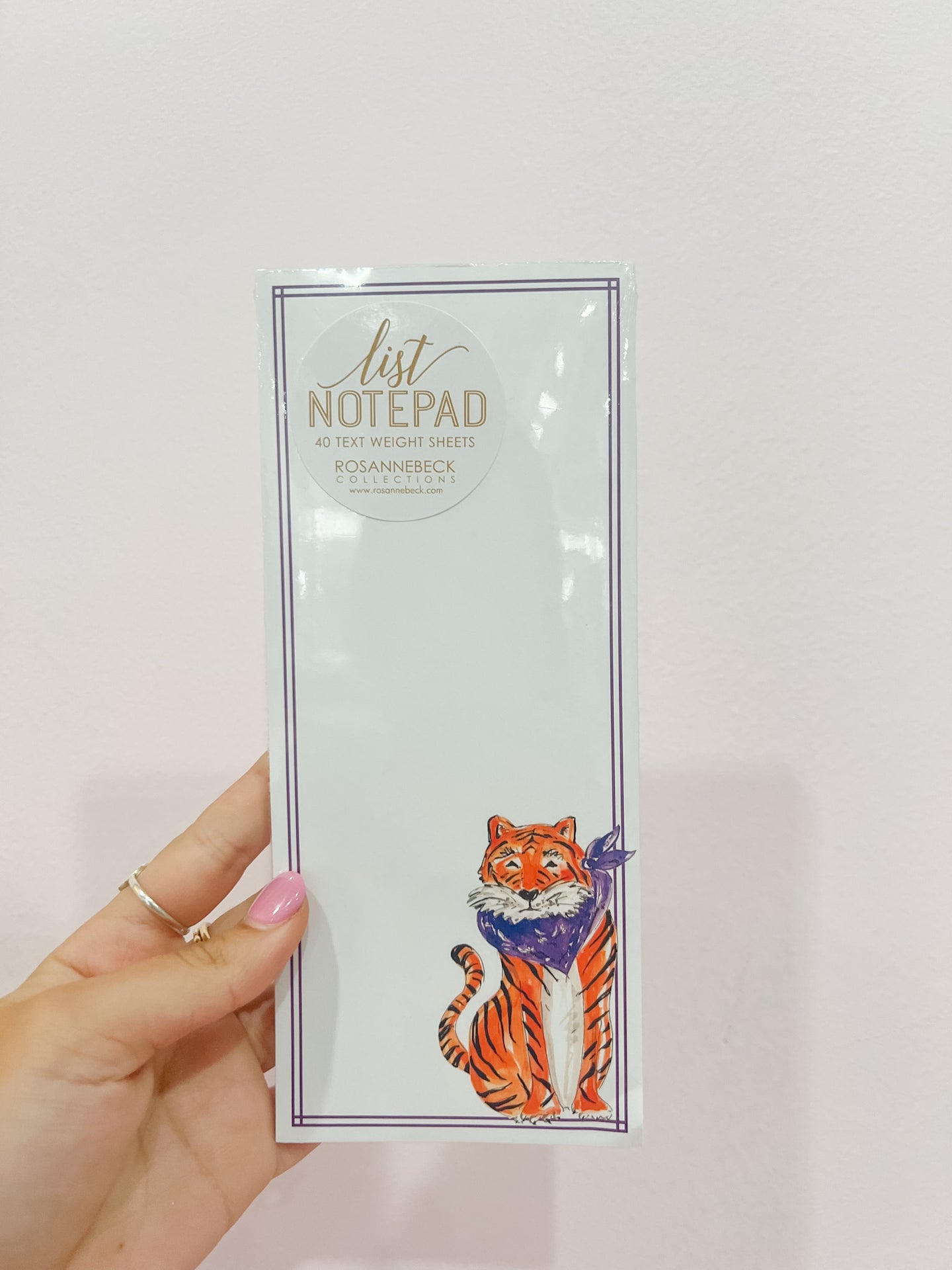Handpainted Tiger With Purple Bandana Petite Notes