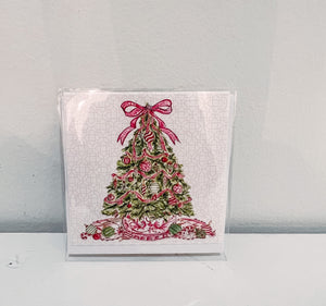 Christmas Tree with Pink Bows Enclosure Card