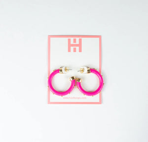 Hot Pink With Gold Balls Hoo Hoop Minis