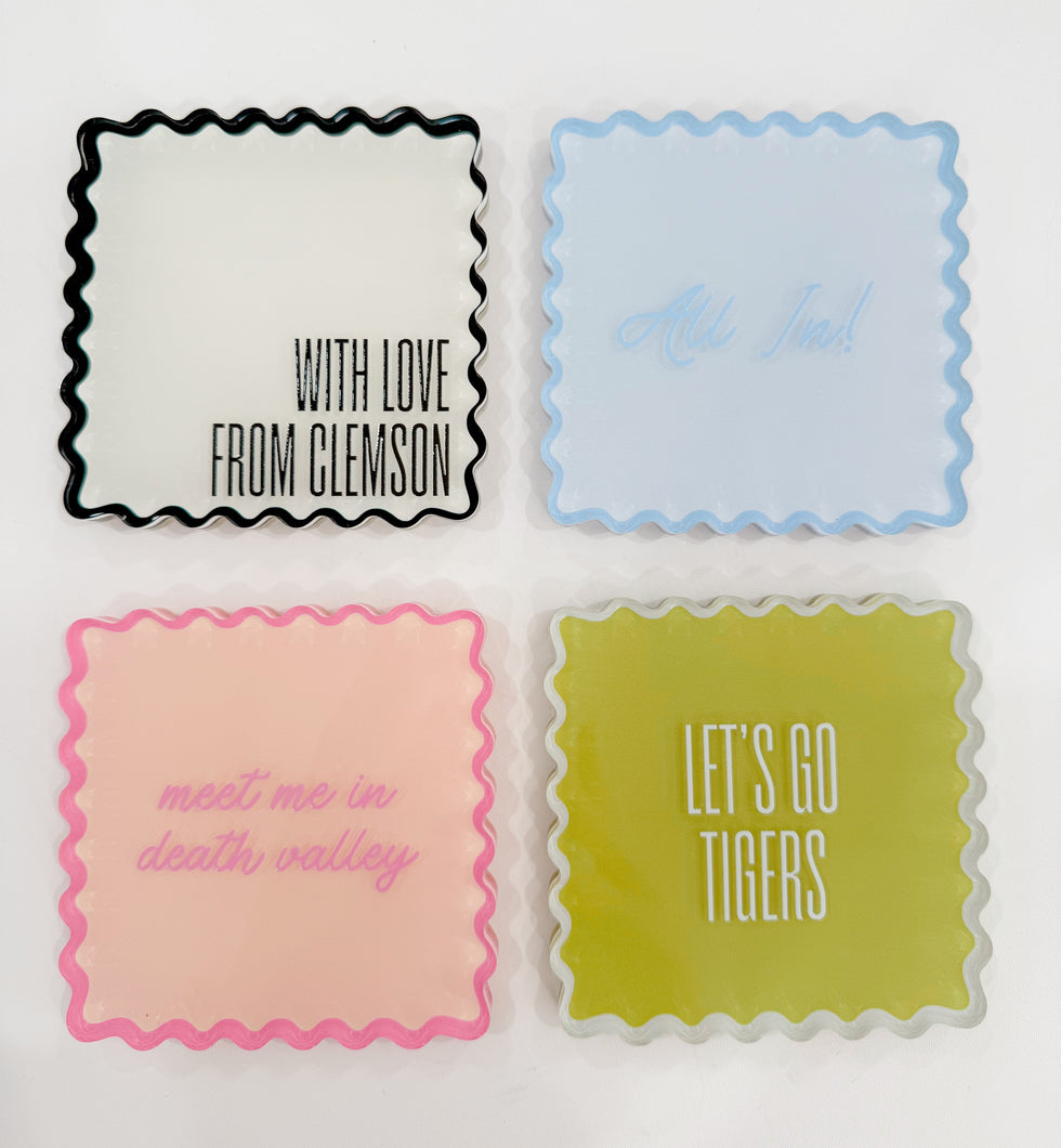 Tart by Taylor Custom Clemson Coasters