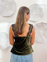 Load image into Gallery viewer, Mink Pink Isabella Velvet Cami | Olive