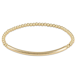 enewton Classic Gold 3mm Bead Bracelet - Bliss Bar Textured