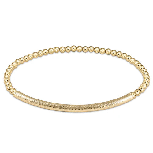 enewton Classic Gold 3mm Bead Bracelet - Bliss Bar Textured