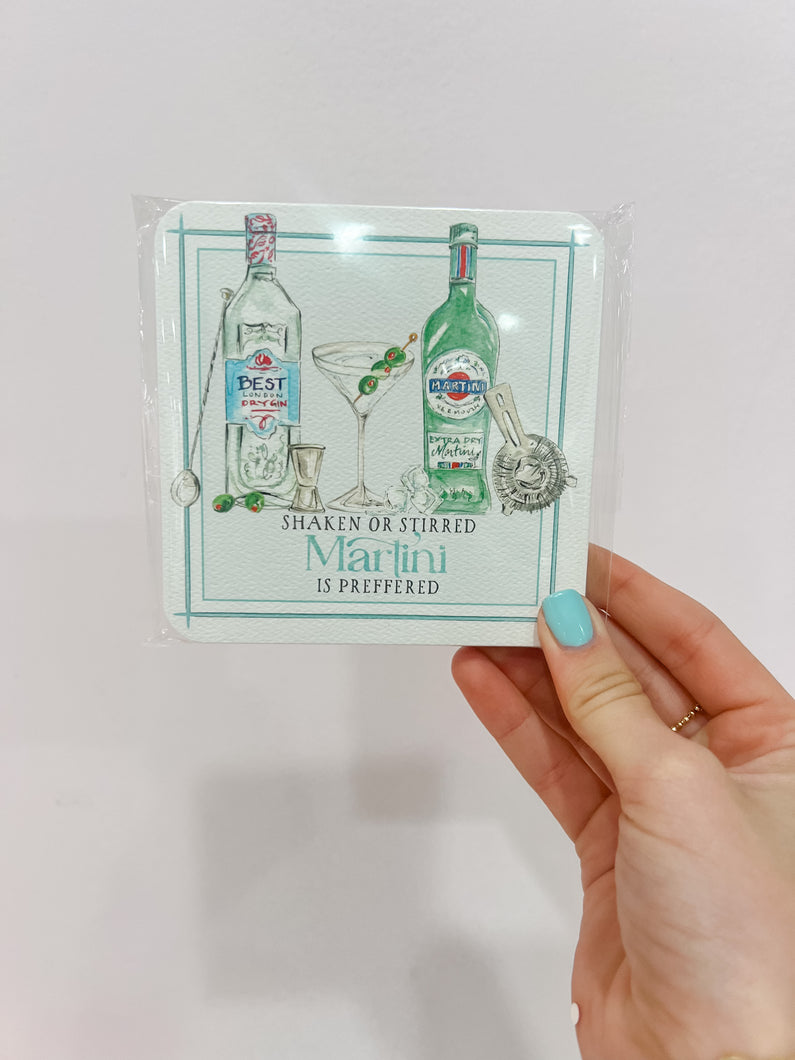 Shaken or Stirred Martini Coaster