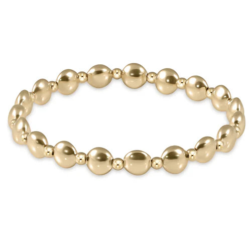 enewton Honesty Gold Grateful Pattern 6mm Bead Bracelet