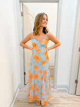Load image into Gallery viewer, ASTR Maeryn Dress | Blue Orange Floral
