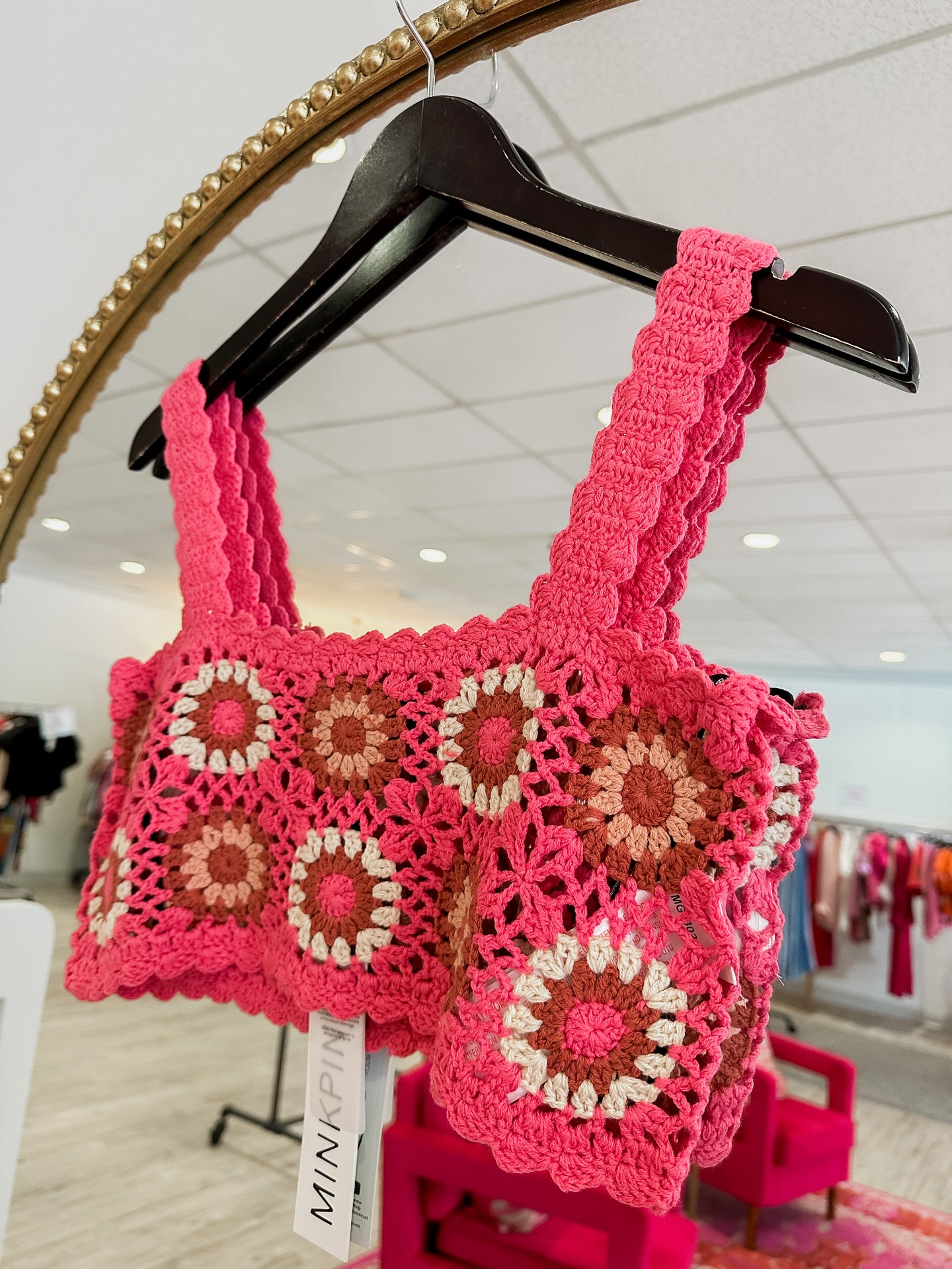 Mink Pink Harlow Crochet Top