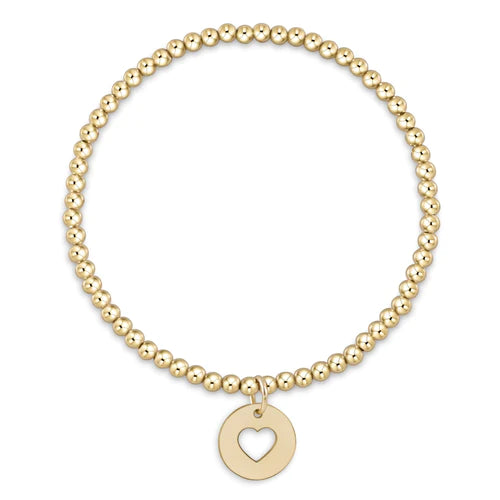 enewton Classic Gold 3mm Bead Bracelet - Love Gold Disc