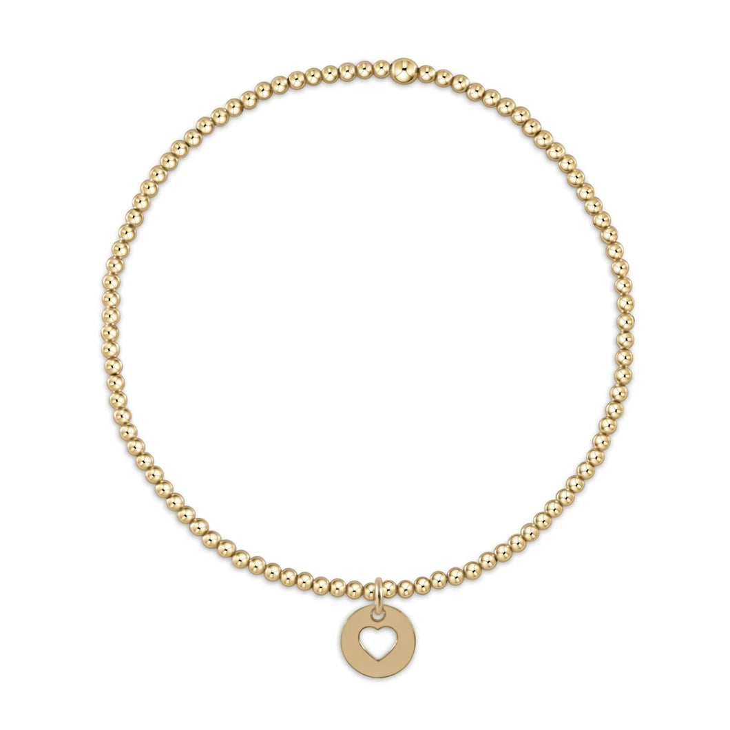enewton egirl Classic Gold 2mm Bead Bracelet - Love Small Gold Disc
