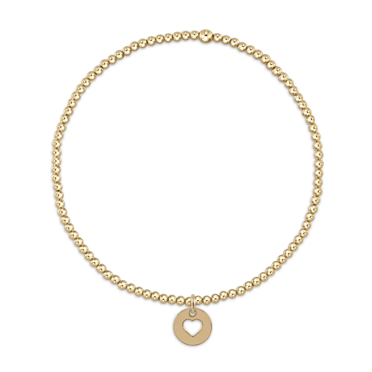 enewton egirl Classic Gold 2mm Bead Bracelet - Love Small Gold Disc