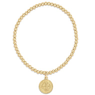 enewton Classic Gold 3mm Bead Bracelet - Blessing Gold Disc