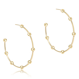 enewton Beaded Simplicity 1.5" Post Hoop - 4mm Gold
