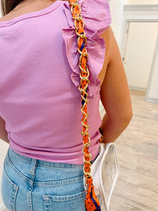 Orange & Purple Scarf Chain Strap