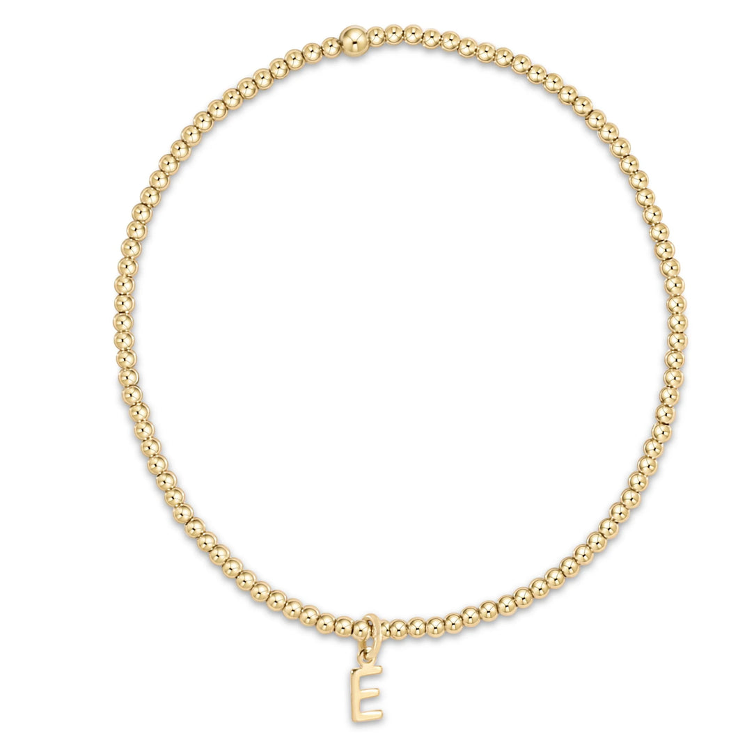 enewton Classic Gold 2mm Bead Bracelet - Respect Gold Charm - Initials