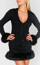 Load image into Gallery viewer, Show Me Your MUMU Sasha Top Black Knit | Faux Fur