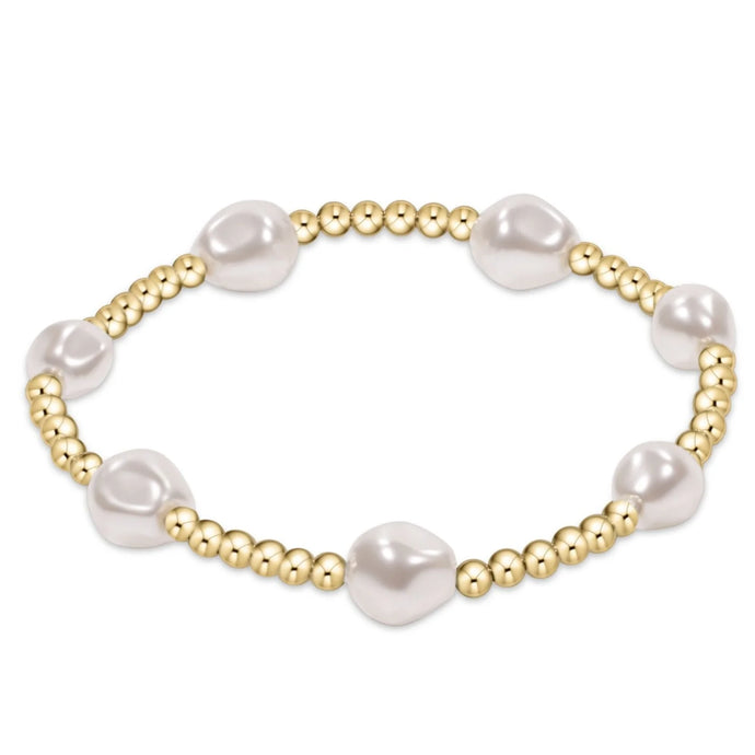 enewton Admire Gold 3mm Bead Bracelet - Pearl