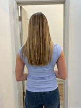 Load image into Gallery viewer, Tiara Signature Second Skin Cap Sleeve Top | Perri Blue