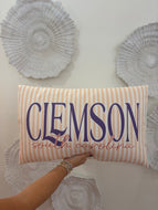 Pinstripe Clemson Pillow