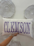 Purple Watercolor Clemson Pillow