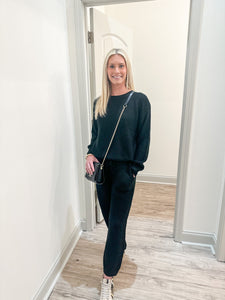 Karlie Black Sweater Jogger Set
