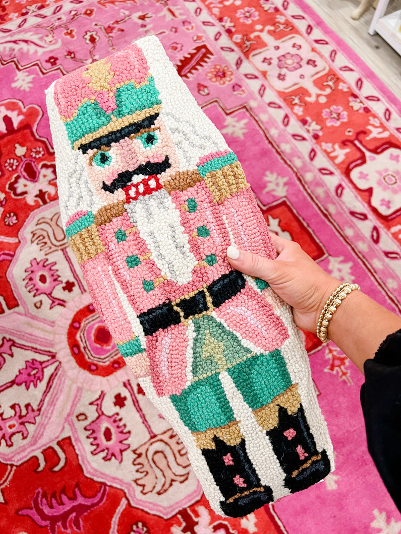 Shaped Pink Nutcracker Hook Pillow