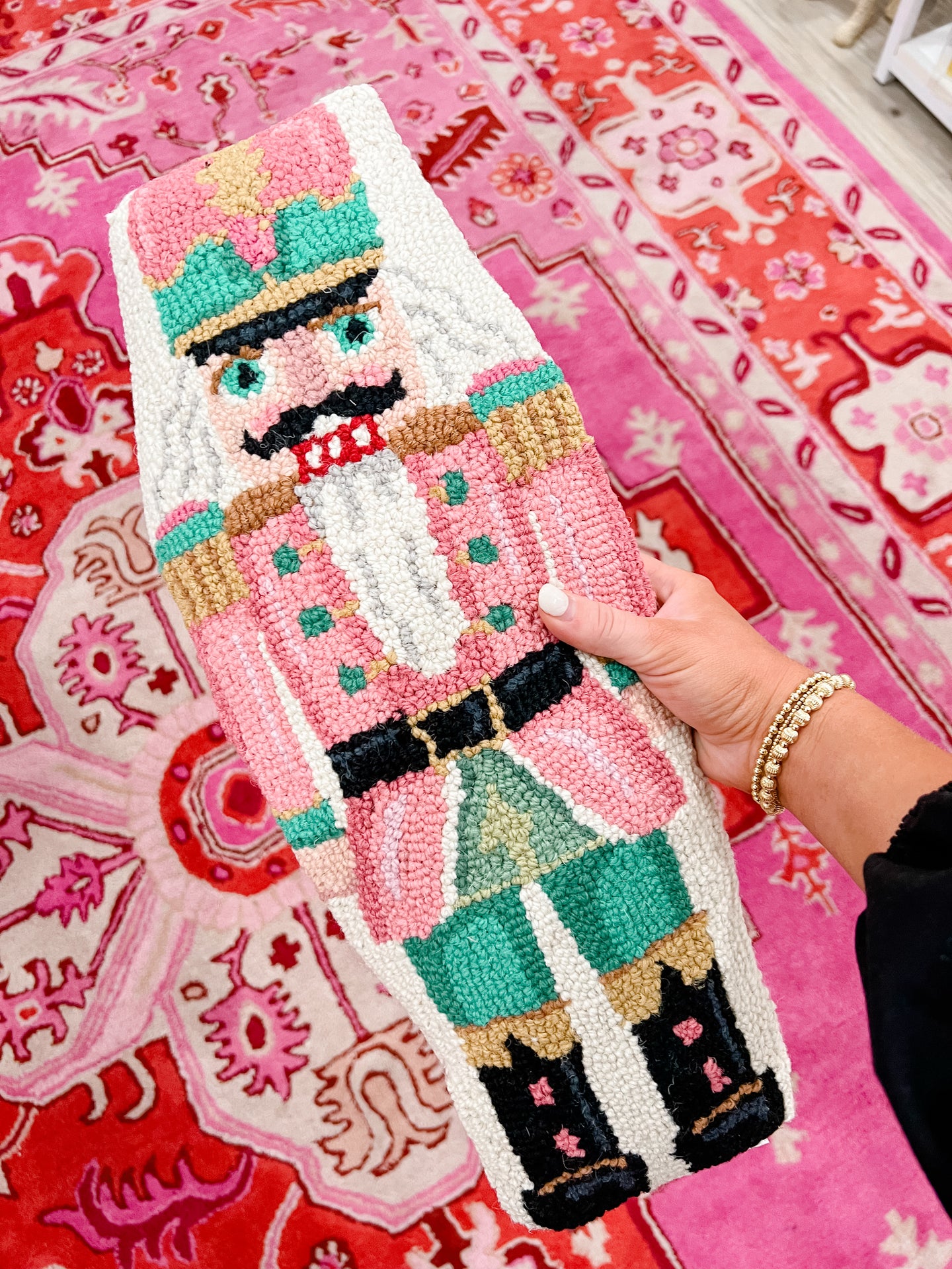 Shaped Pink Nutcracker Hook Pillow