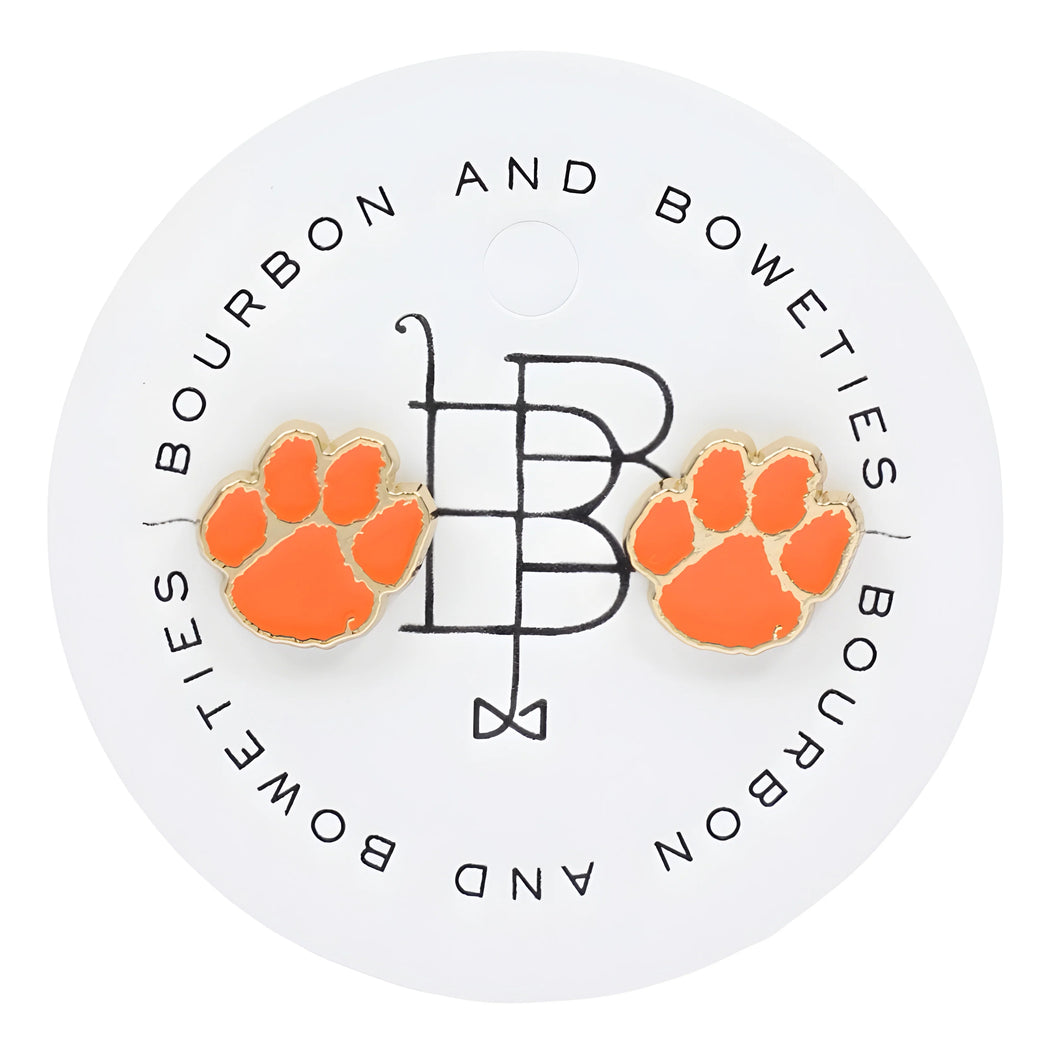 Clemson Paw Studs | Orange