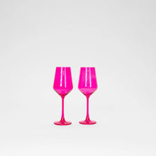 Load image into Gallery viewer, GlassHauseCo Colored Wines Glass | Hot Hot Pink