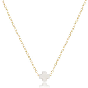 enewton 16" Necklace Gold - Signature Cross Small Off White