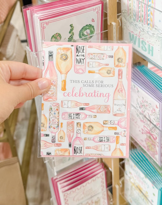 This Call for Some Serious Celebrating Rose Bottles Greeting Card