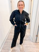 Load image into Gallery viewer, Karlie Black Zip Performance Jumpsuit